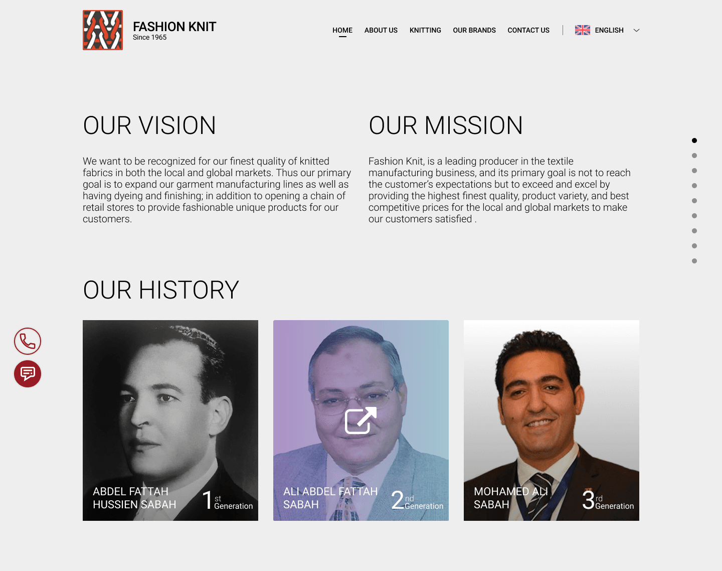 About us — vision, mission, and three generations of history