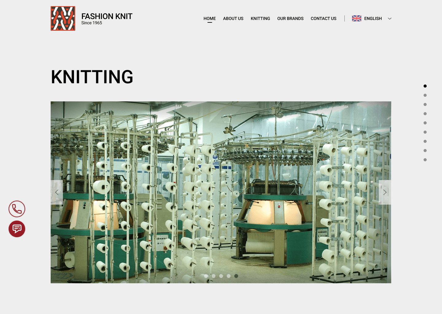 Knitting — manufacturing process detail