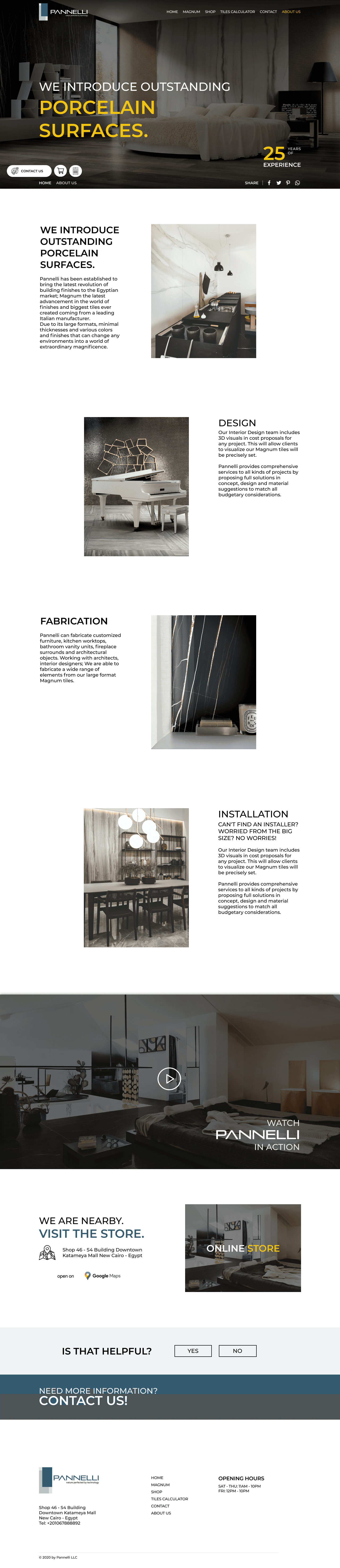 About — design, fabrication, and installation services