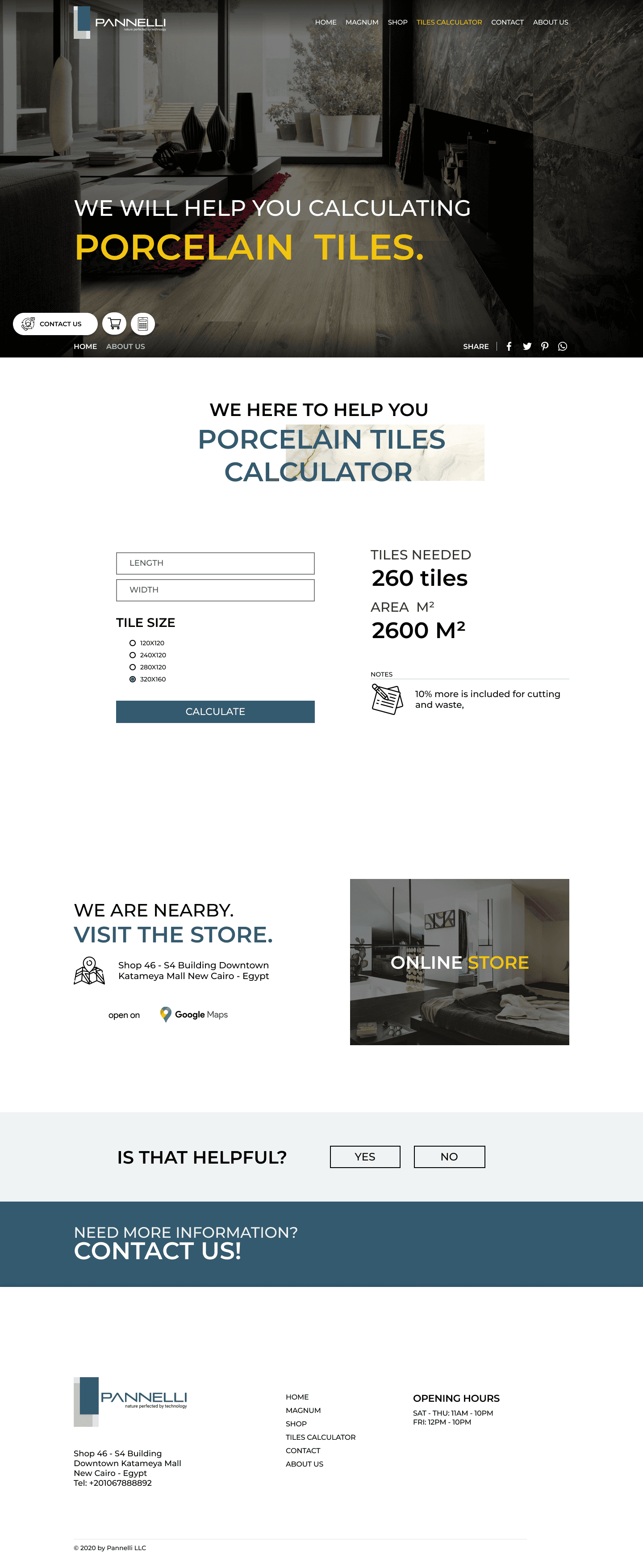Tiles calculator — dimensions to tiles needed
