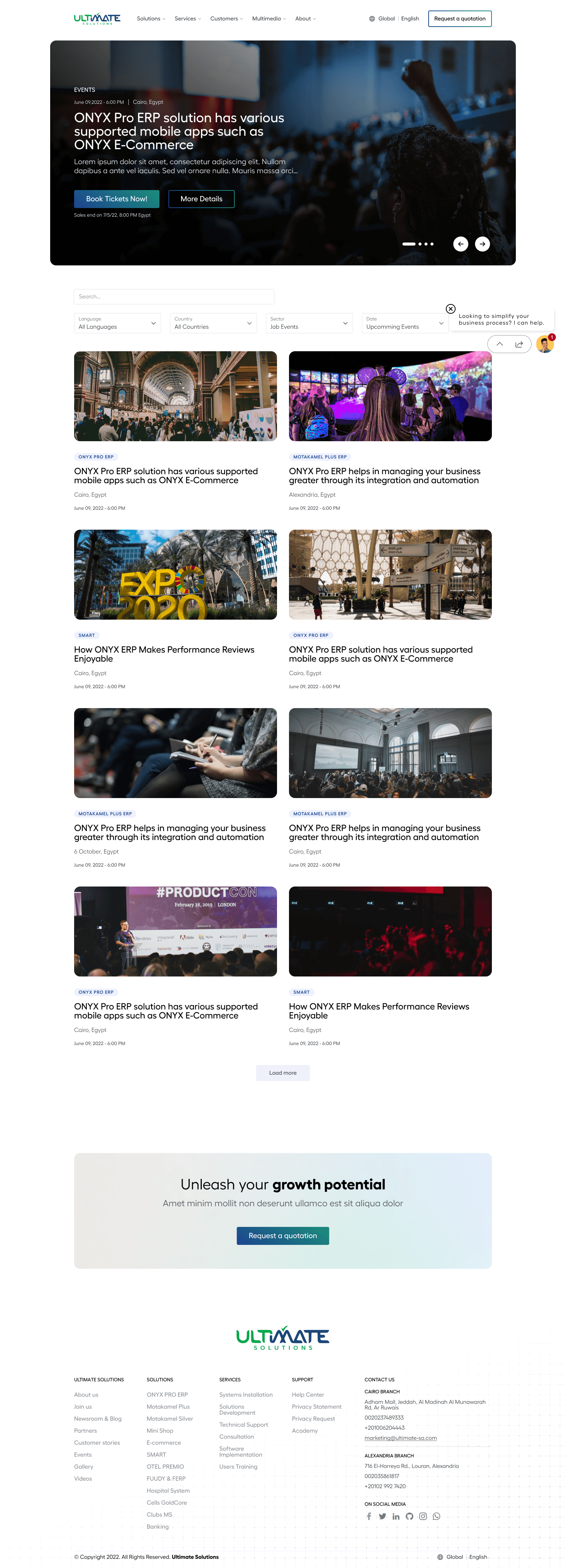 Events — conferences, meetups, and company events