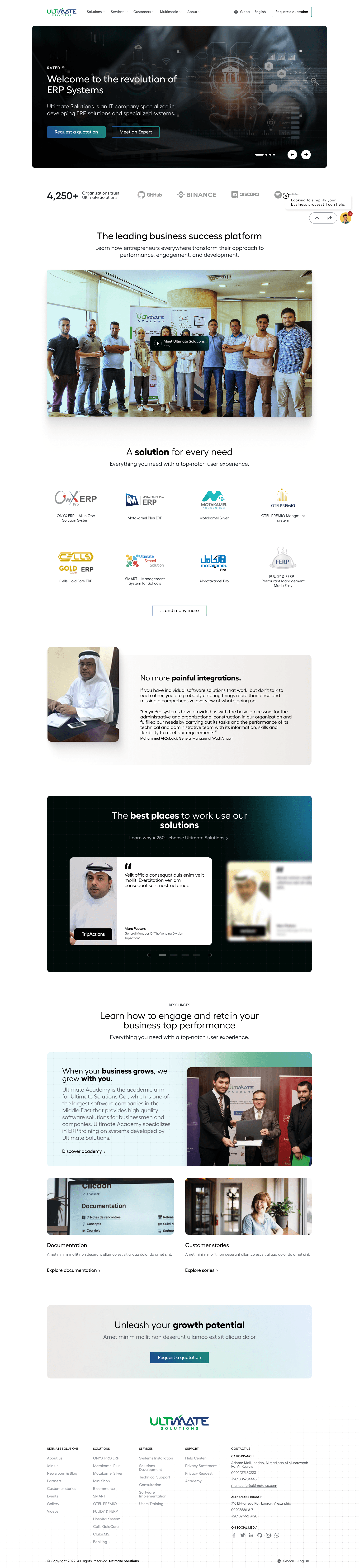 Ultimate Solutions Portal — desktop