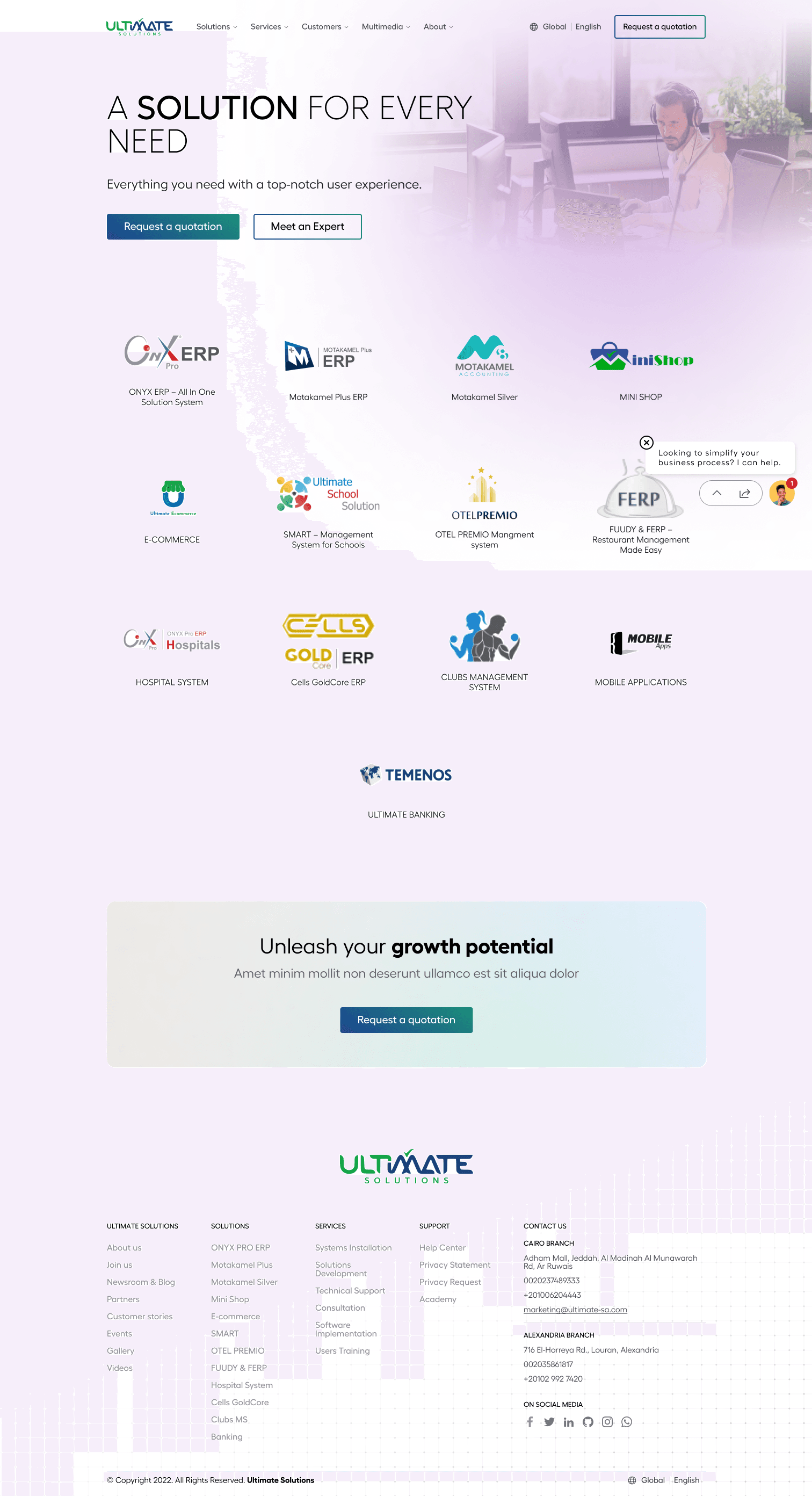 Solutions — a solution for every need, full product grid